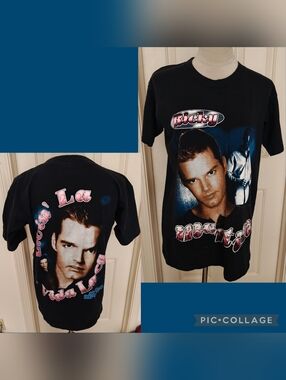 Vintage 90s Ricky Martin Livin' la Vida Loca Double Sided Graphic T-shirt.